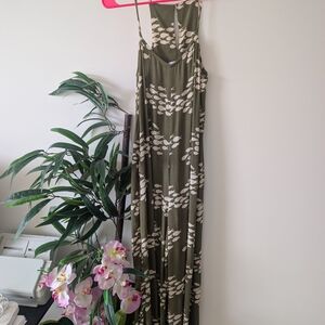 Ava Sky Olive and White Fish Print Jumpsuit Romper